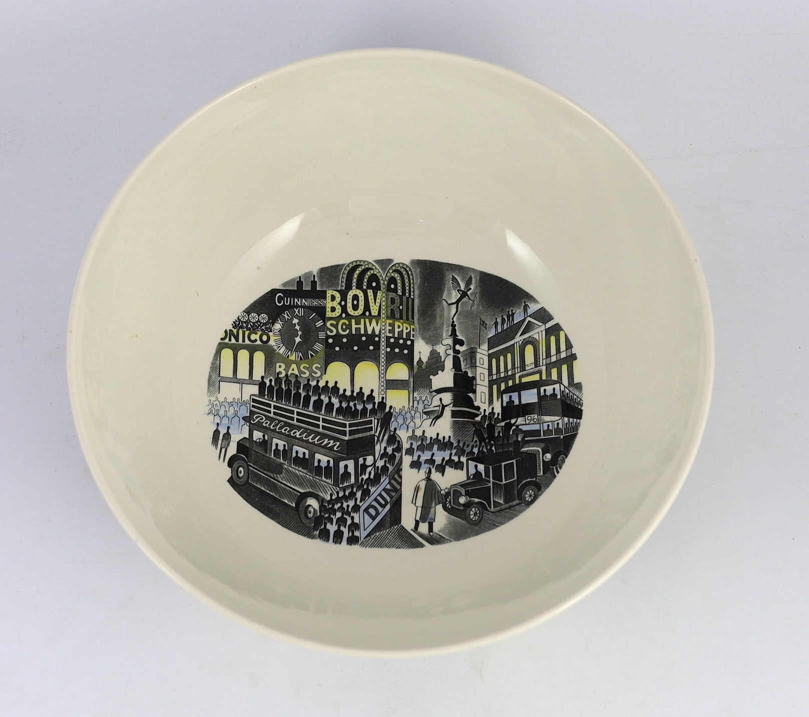 Eric Ravilious (1903-1942) for Wedgwood, a 'Boat Race' large bowl, c.1938, 30cm diameter